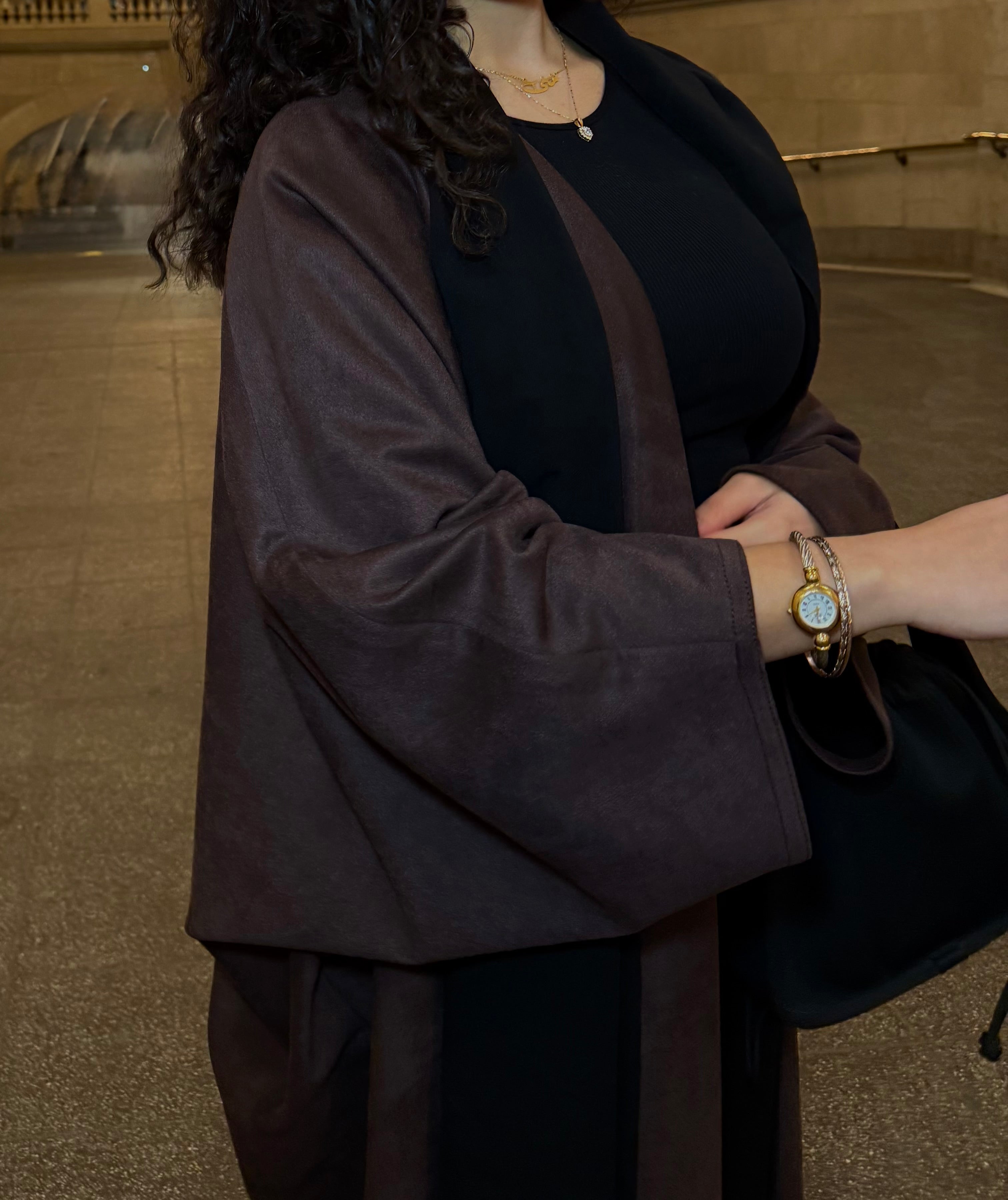 Brown Chamois Abaya