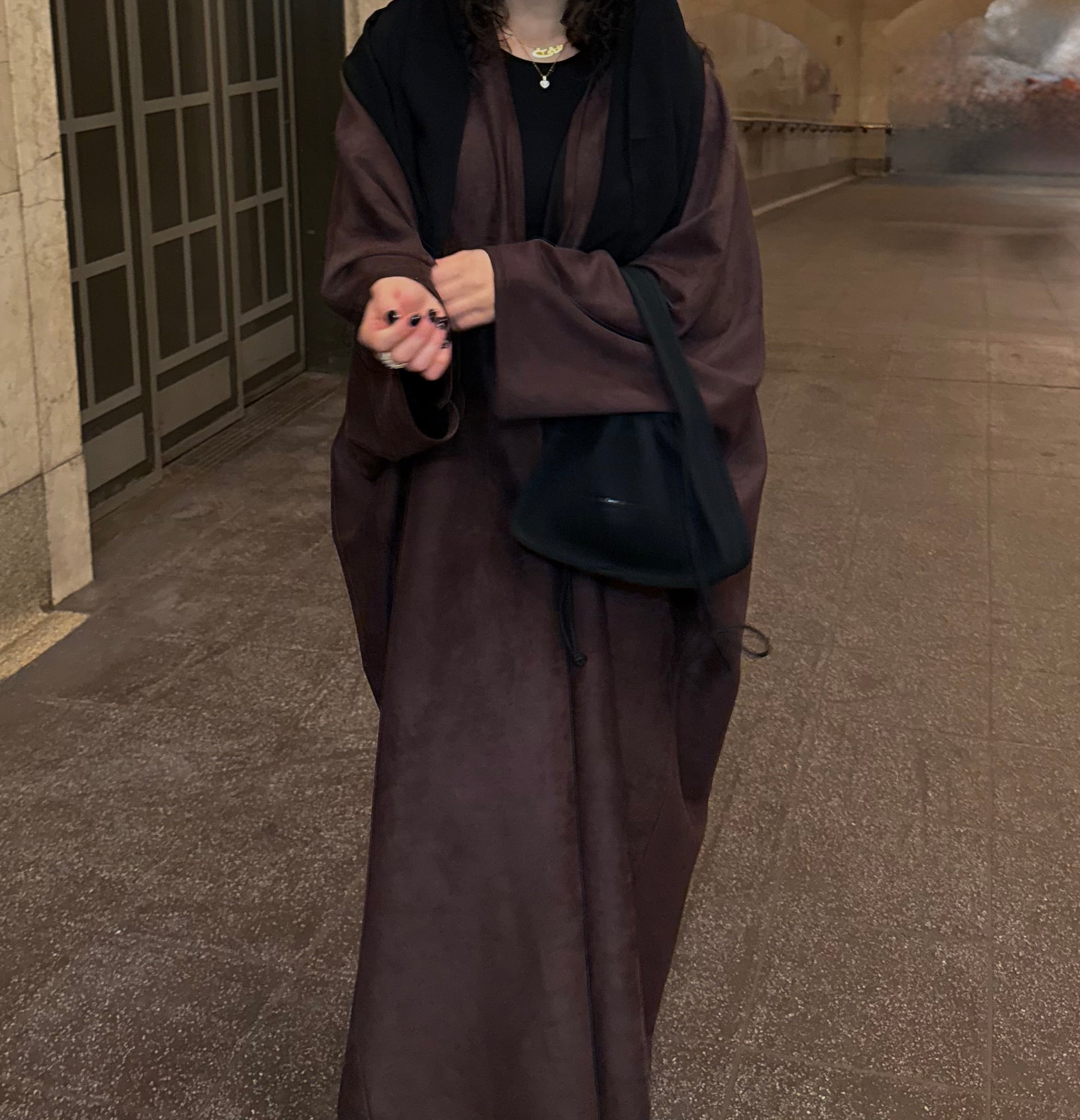 Brown Chamois Abaya